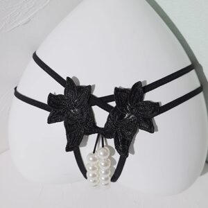 Sexy pearl underwear for girls lingerie thong new double row large grain pearl necklace underwear trendy
