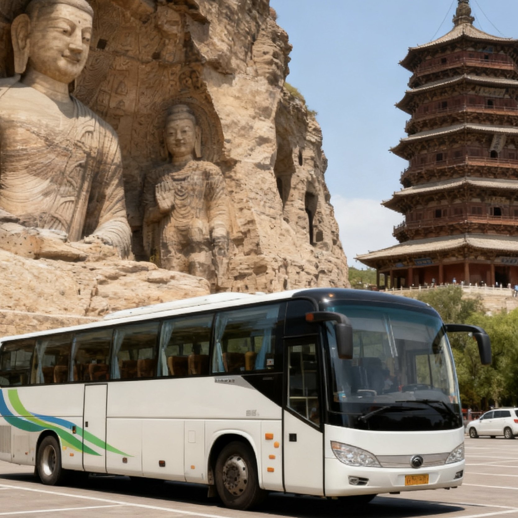 【BusGo】大同景区直通车古城云冈石窟应县木塔恒山悬空寺巴士