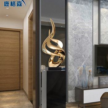 
Large floor-standing ornaments next to the TV cabinet in the living room, light luxury decorative art, model room, soft decoration, sculptures and crafts