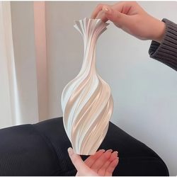 3D Printed Vase Ornaments for Living Room Flower Arrangement, Light Luxury and High-End Decoration, Chinese-Style Creative Vase Ornaments for Living Room Flower Arrangement