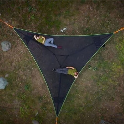 Triangular hammock for adults and children anti-rollover outdoor camping camping J barbecue group building aerial hanging tent net