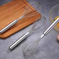 New direct selling stainless steel egg beater manual egg mixer baking tool bold mixing egg beater kitchen