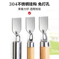 9-pack 304 stainless steel hooks, traceless strong adhesive hooks, bathroom and kitchen punch-free self-adhesive single coat hooks