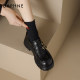 Daphne British style black loafers for women 2025 new thick-soled thick heels to enhance spring leather shoes without tiring