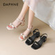 Daphne French thick heel sandals for women in summer wear 2025 new high-end style one-strip beautiful skirt
