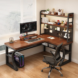 Corner Computer Desk Desktop Bedroom Home-Use Solid Wood Ecological Board Corner Study Desk Bookshelf Integrated Gaming Desk