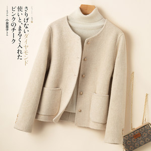 
New autumn and winter double-sided cashmere coat for women short small fragrance style loose thickened temperament small wool wool jacket