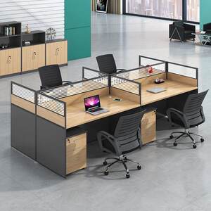 
Staff screen partition office desk simple modern booth office furniture four double employee table and chair combination