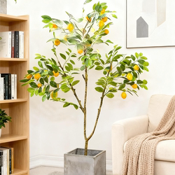 Simulated Green Plant Lemon Tree Indoor High-End Light Luxury Decorative Ornament Floor-Standing Potted Plant Advanced Artificial Plant Atmosphere Tree