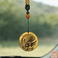 Bronze Brass Relief Sculpture of Sun Wukong, Dual-Purpose Car Hanging Ornament and Hand-Held Accessory, Chinese Style Decoration