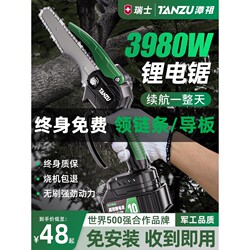 German Imported Lithium Battery Electric Chain Saw, Small Handheld Rechargeable Logging Saw for Home Use, Outdoor Tree Cutting and Pruning Tool
