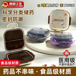 German Independent Pill Box, Portable, Seven-Day-A-Week, Small, Mini, Sealed, Moisture-Proof and Light-Proof Medicine Box