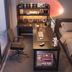 [6-Year Factory Store] Corner Gaming Desk Computer Desk Desktop Home Desk Bookshelf Bedroom Corner Table