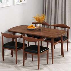 Modern simple dining table, dining table and chair combination small apartment home chair modern milk tea coffee shop rectangular table