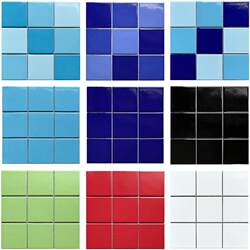 Swimming Pool, Fish Pond, Exterior Wall, Ceramic Tiles, Ice-Cracked Mosaic, Background Wall, White, Black, Tea Blue, Hot Spring Bath, Bathroom