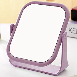 Portable Handheld Makeup Mirror, Large Simple Double-Sided Rotating Dormitory Desktop Vanity Mirror for Students