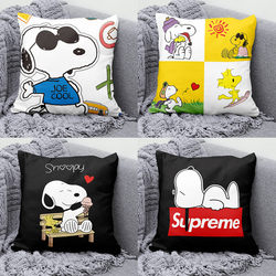 Snoopy Cute Cartoon Dog Pillowcase American Simple Modern Sofa Car Gift Cushion Pillowcase