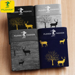 Plover Pure Cotton Men's Underwear Antibacterial Boxer Briefs Printed Breathable Shorts Men's Boxer Briefs Summer 2026