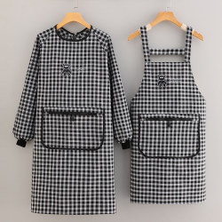 New Cotton Apron with Zipper Pocket, Extra Large, Breathable, Stain-Resistant, Cute Workwear Apron for Home Kitchen Use