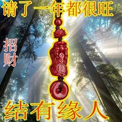 2026 New Lotus Pixiu Cinnabar Phone Chain Car Keychain Pendant Safety Buckle Lanyard