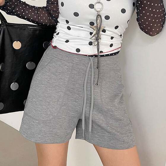 
Gray casual sports shorts for women in summer cool modal three-quarter pants for outer wear loose home outdoor fitness pants