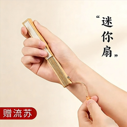 Mini Folding Fan, Small Portable Fan, Compact and Portable for Men and Women, Blank Bamboo Fan with Tassel for DIY Calligraphy and Painting