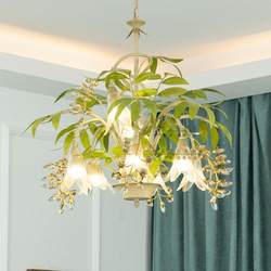 French country bells as flowers, green branches and leaves, living room, dining room, bedroom, old cloakroom, crystal chandeliers wall light