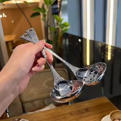 New Hammered Stainless Steel Large Spoon, Large Skimmer, Food-Grade Stainless Steel Tabletop Soup Spoon, Skimmer, Hot Pot Spoon, Durable