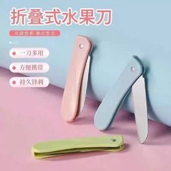 Fruit Knife Stainless Steel Folding Tool for Home Use, Melon and Fruit Cutting Knife, Kitchen Peeling Knife, Portable Fruit and Vegetable Cutting Knife for Students