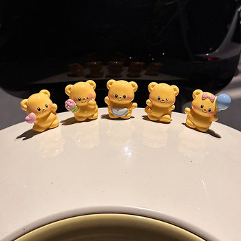
Butter Bear electric car decorative doll car ornaments cartoon motorcycle battery car small accessories cute decompression