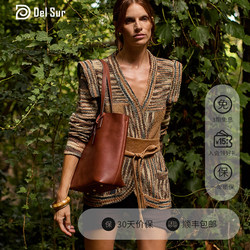 Del Sur/Daisuto Tote Bag for Women, Single Shoulder, Large Capacity, Imported from Argentina, Vegetable-Tanned First-Layer Cowhide, Puna