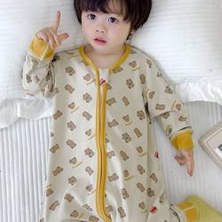 Spring and Autumn Baby Thermal Sleeping Bag for Boys, One-Piece Split-Leg Pajamas, Infant Sleeping Bag, Children's Cartoon Loungewear