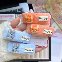 Zootopia Nick Judy Cute Girl Student Heart-Shaped Hair Clip Bangs Bb Clip Hairpin Cartoon Hairpin