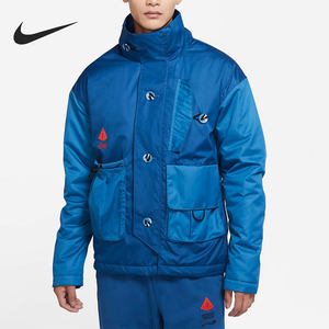 Nike/genuine men's loose fitting sports and casual woven warm standing collar cotton jacket DA6697-476