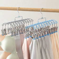 Space-Saving 20-Clip Stainless Steel Sock Drying Rack with Multiple Clips for Home Use, Baby Sock Clips, Clothes Drying Rack, Balcony Clothes Rack