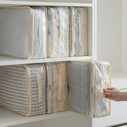 Transparent Four-Piece Storage Bag Set for Seasonal Clothes, Clothing Organizer Bag, Wardrobe Quilt Dustproof Compartment with Handle for Storage