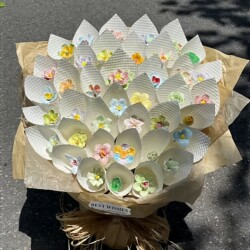 Ceramic Flower Bouquet for One-Year-Old Children, Jingdezhen Ceramic Flowers, Handmade DIY Home Decoration, Everlasting Flowers, Gift for Friends