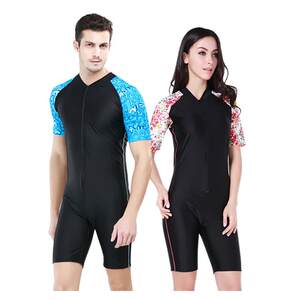 
Shark Bart one-piece short-sleeved diving suit men and women couples diving suit sun protection jellyfish wear professional snorkeling suit swimsuit