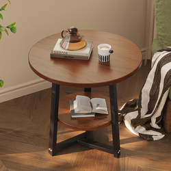 Coffee Table for Living Room, Home Use, Sofa Side Table, Small Apartment Round Table, Modern Minimalist Creative Balcony Tea Table with Storage Rack