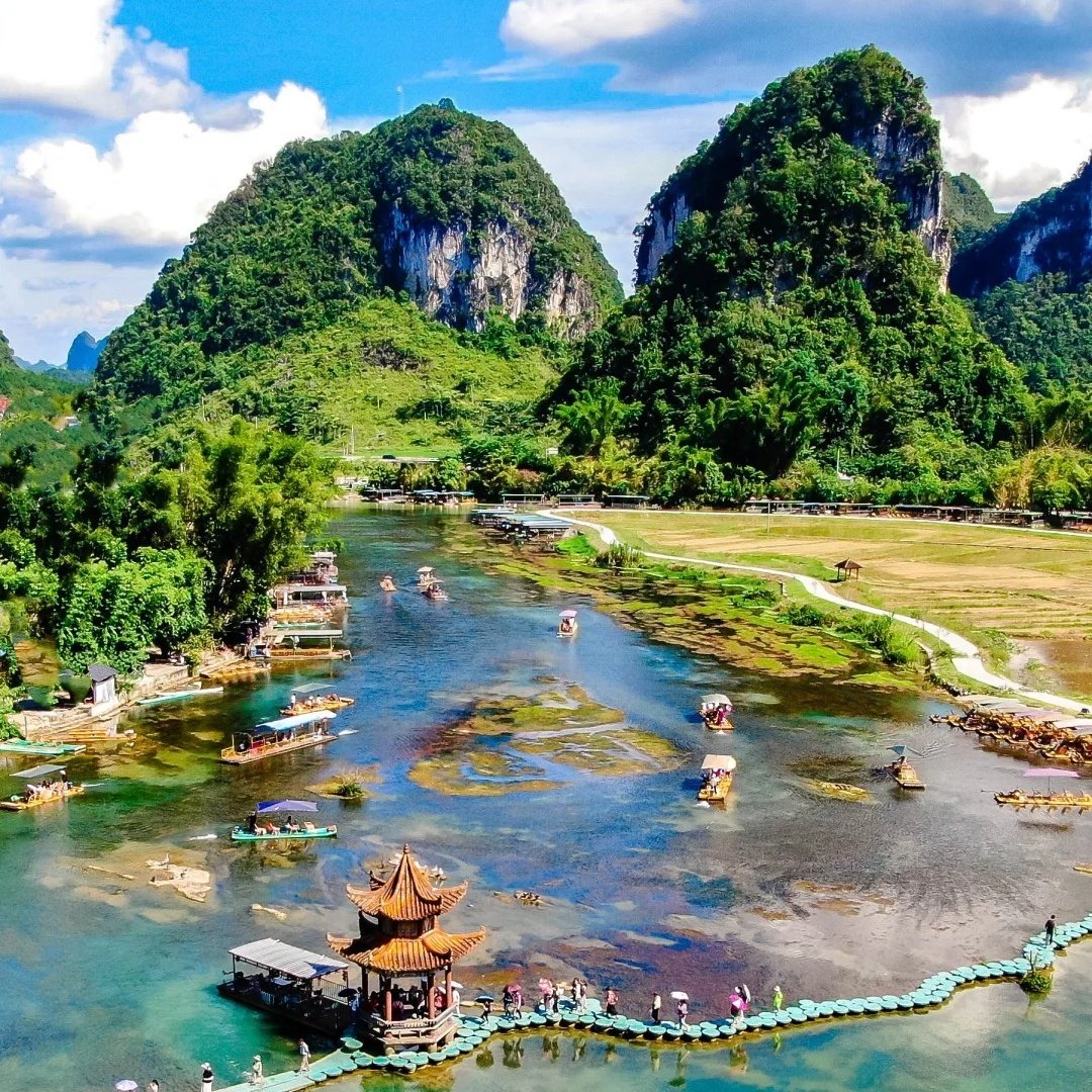 南宁崇左3日旅游2-6人小团德天瀑布鹅泉明仕田园古龙山峡谷渠洋湖