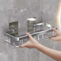 Space Aluminum Bathroom Shelf Storage Rack Triangular Wall Punch-Free Bathroom Toilet Shower Room Corner Wall-Mounted