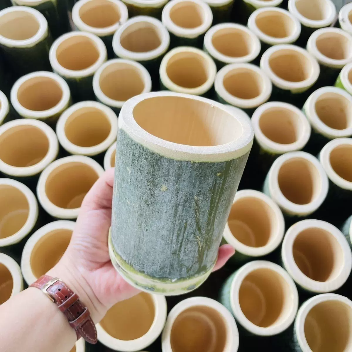天然竹筒创意奶茶杯商用竹杯网红竹筒甜品杯子新鲜竹子水杯纯手工