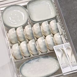 Jingdezhen High-End Bowl and Plate Set for Home Use 2026 New Model Simple Bowls and Plates Housewarming Bowls and Chopsticks Ceramic Underglaze Color Dinnerware