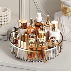 Rotating Cosmetics Storage Box, Transparent Acrylic Storage Turntable, Desktop Dressing Table, Skin Care Product and Perfume Storage Rack