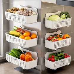 Kitchen Storage Rack, No-Drill Wall-Mounted Household Spice Organizer, Multifunctional Storage Rack, Bathroom Storage Hanging Basket