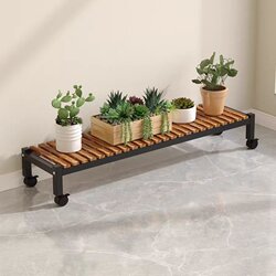 2025 New Model Wheeled Flower Stand for Living Room, Floor-Standing Movable Balcony Storage Rack, Multi-Layer Ladder-Type Flower Pot Stand