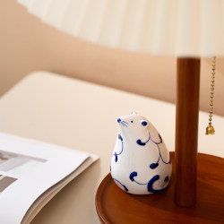 Jianshan Xiwusu Jingdezhen Blue and White Ceramic Mouse Ornaments Cute Lucky Zodiac Mouse Mascot Birthday Gift