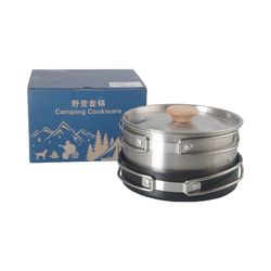 Outdoor camping pot utensil set camping picnic portable folding cooker multifunctional combination pot set