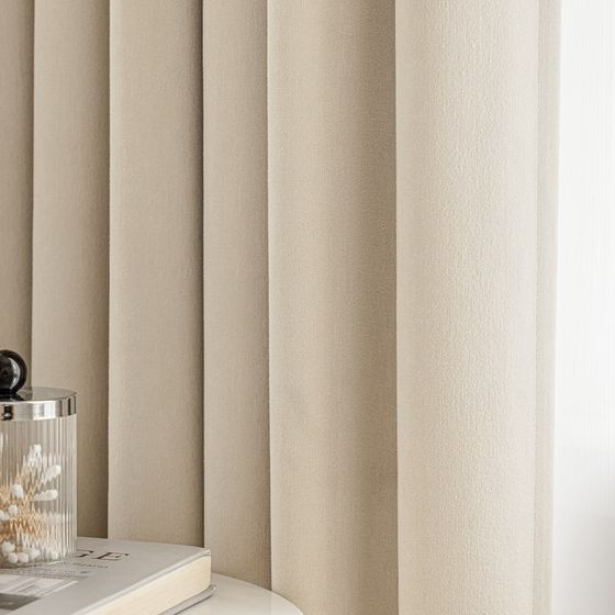
2023 New Maternal and Infant Grade Super Soft Chenille Thickened High Coverage F Light Curtains Light French Cream Wind Delivered and Shaped