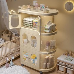 Mother and Baby Storage Cabinet, Baby Feeding Table, Baby Supplies Organizer, Multi-Layer Storage Rack for Milk Powder and Complementary Food